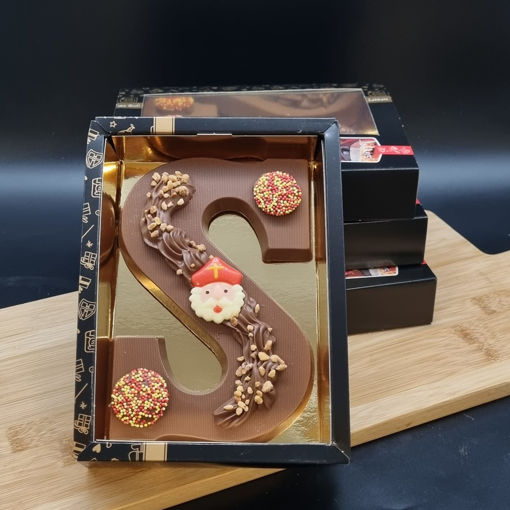 Afbeelding van Chocolade letter groot melk S gevuld Caramel