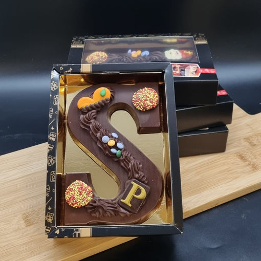 Afbeelding van Chocolade letter groot puur P