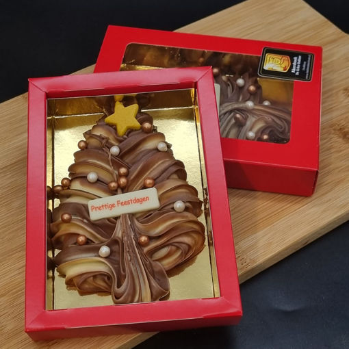 Afbeelding van Chocolade kerstboom klein gespoten
