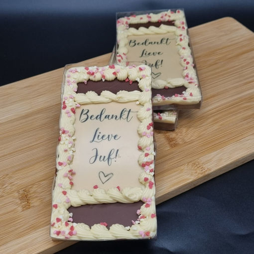 Afbeelding van Choco tablet middel bedankt juf