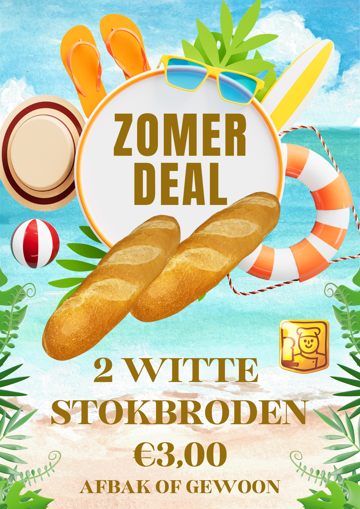 Afbeelding van Zomerdeal 2 Witte stokbroden