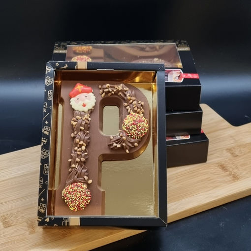 Afbeelding van Chocolade letter groot melk P caramel