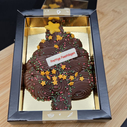 Afbeelding van Chocolade kerstboom groot gespoten